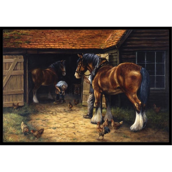 Jensendistributionservices Horse & the Blacksmith by Daphne Baxter Indoor or Outdoor Mat, 24 x 36 MI2557270 - main